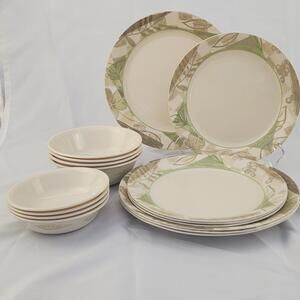 Corelle Impressions Textured Leaves Dinnerware 16-Pc Set